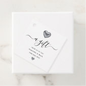 シンプル銀モダンハート結婚式の引き出物ラベル フェイバータグ (インサイチュ)