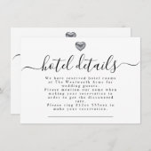 シンプル銀モダンハート結婚文房具 エンクロージャーカード (正面/裏面)