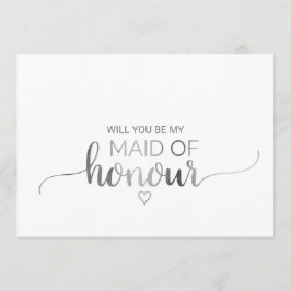 シンプル銀書道メイド・オブ・オーナー（花嫁付き添い人）案 招待状