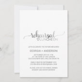 シンプル銀箔の書道リハーサル昼食会 招待状 (正面)