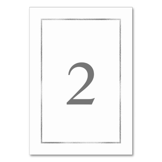 シンプル銀箔フレ結婚ーム テーブルナンバー (正面)