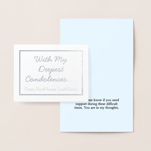 シンプル銀箔悔やみや弔慰カード 箔カード (ディスプレー)