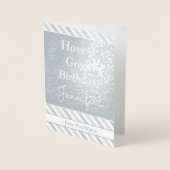 シンプル銀箔「誕生日を持つ」カー素晴らしド 箔カード (正面)