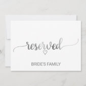 シンプル銀結婚書遺留看板 招待状 (裏面)