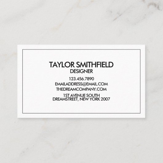 シンプル銀金属名刺 名刺 (裏面)