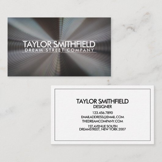 シンプル銀金属名刺 名刺 (正面/裏面)