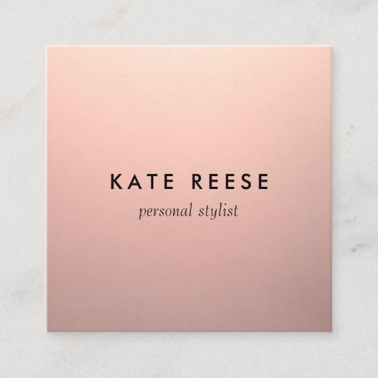 シンプル銅バラ金ゴールドプロフェッショナルスタイリスト スクエア名刺 (正面)