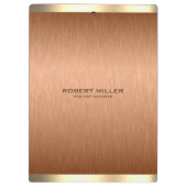 シンプル銅茶色と金ゴールドメタリック クリップボード (裏面)