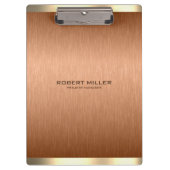 シンプル銅茶色と金ゴールドメタリック クリップボード (正面)