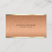 シンプル銅茶色と金ゴールドメタリック 名刺 (正面)