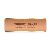 シンプル銅茶色メタリック金ゴールド縁ど ラベル (正面)