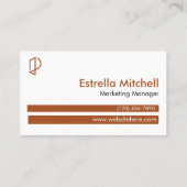 シンプル銅茶色モダン白プロフェッショナル 名刺 (裏面)