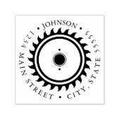 シンプル鋸刃シルエット戻りラベル セルフインキングスタンプ (デザイン)