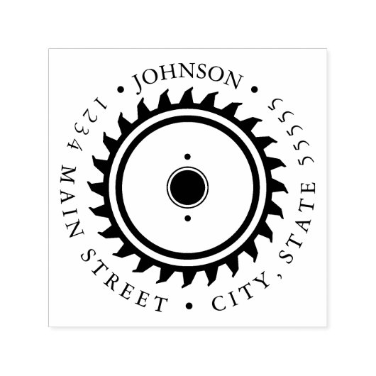 シンプル鋸刃シルエット戻りラベル セルフインキングスタンプ (デザイン)