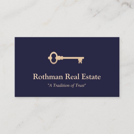 シンプル鍵フロントネイビ実在ーエステート写真] コーリングカード (正面)