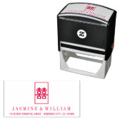 シンプル長方形の二重中国の幸福結婚の セルフインキングスタンプ (インサイチュ)