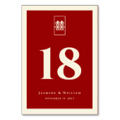 シンプル長方形の二重中国の幸福結婚の テーブルナンバー (正面)