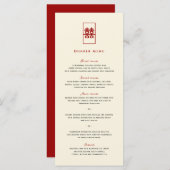 シンプル長方形の二重中国の幸福結婚の メニュー (正面/裏面)