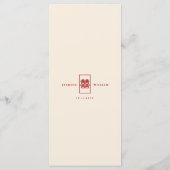 シンプル長方形の二重中国の幸福結婚の メニュー (裏面)