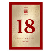 シンプル長方形ダブル西金中国の金結婚の テーブルナンバー (裏面)