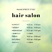 シンプル開店時間ヘアサロン事業 ウィンドウサイン (シート3)