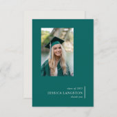 シンプル院写真グリーンサンキューカード サンキューカード (正面/裏面)