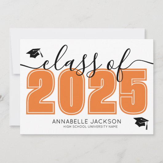 シンプル院写真部卒業オレンジ 案内状 (正面)