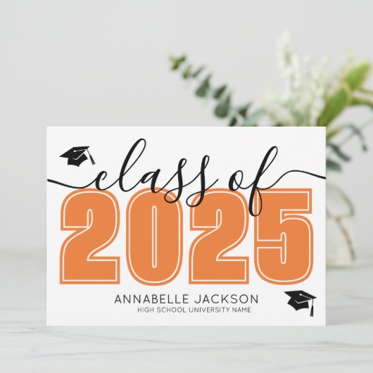 シンプル院写真部卒業オレンジ 案内状 (スタンド正面)