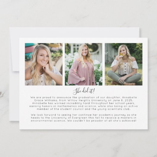 シンプル院写真部卒業オレンジ 案内状 (裏面)