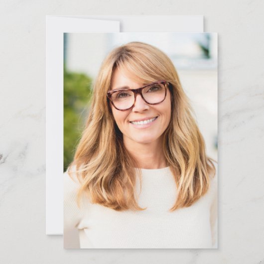 シンプル除エレガント職パーティー写真 招待状 (裏面)