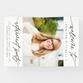 シンプル除エレガント職パーティー歓迎 横断幕 (横)