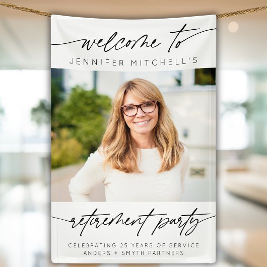 シンプル除エレガント職パーティー歓迎 横断幕