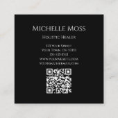 シンプル陰陽金ゴールドホリスティックヒーラーQRコード スクエア名刺 (裏面)