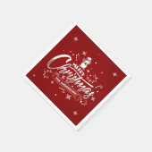 シンプル雪だるまパーソナライズされた | ナプキン スタンダードカクテルナプキン (角)