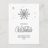 シンプル雪ミニマル片 シーズンポストカード (正面)