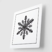 シンプル雪片 スクエア壁時計 (傾斜)