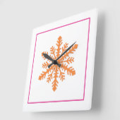 シンプル雪片 スクエア壁時計 (傾斜)