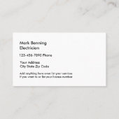 シンプル電気工事士の名刺 名刺 (裏面)