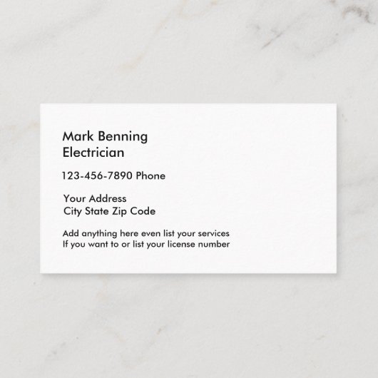 シンプル電気工事士の名刺 名刺 (裏面)