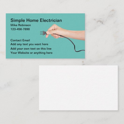 シンプル電気工事士電気コードの名刺 名刺 (正面/裏面)