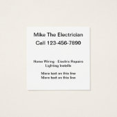 シンプル電気技師ロゴテンプレート名刺 (裏面)