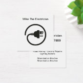 シンプル電気技師ロゴテンプレート名刺 (デスク)