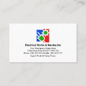 シンプル電源プラグ電気配線 名刺 (裏面)