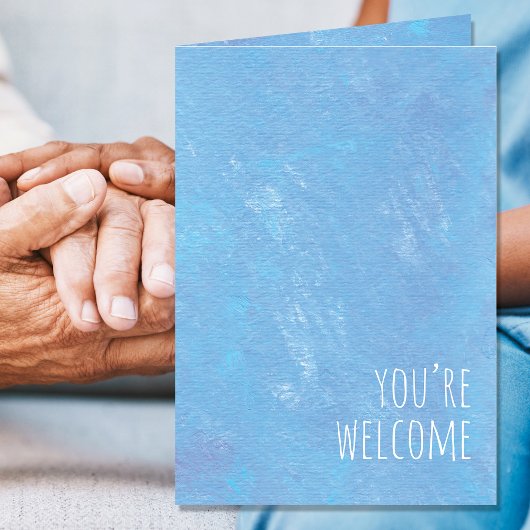 シンプル青あなたは歓迎空白の カード