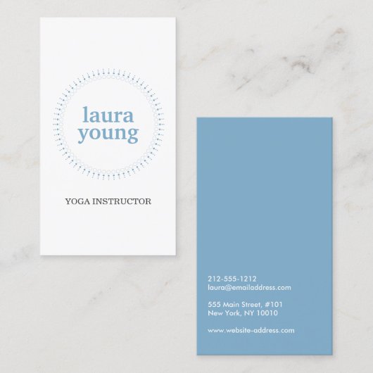 シンプル青い円のロゴ 名刺 (正面/裏面)