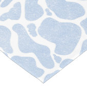 シンプル青い白の大きな牛の斑点の動物パターン ショートテーブルランナー (コーナー)