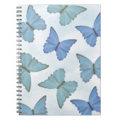 シンプル青い美しい蝶の水色かわいい ノートブック (正面)