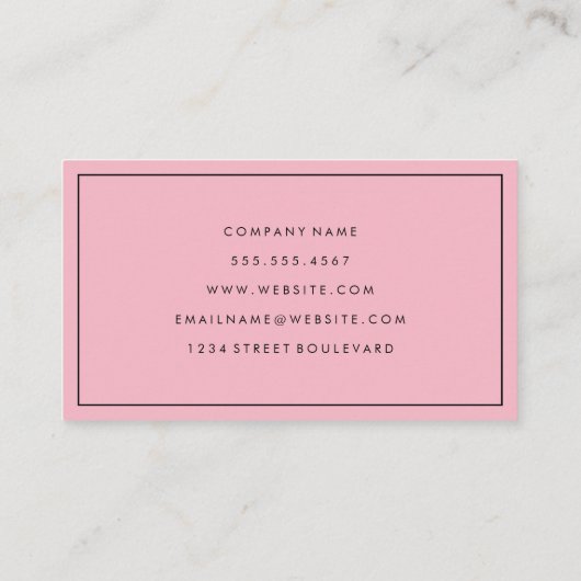 シンプル青とピンク縁どと 名刺 (裏面)