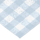 シンプル青と白のテクスチャ付きパ市松模様にターン ロングテーブルランナー (コーナー)