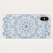 シンプル青と白のフローラエレガント曼荼羅 Case-Mate iPhoneケース (裏面(横))